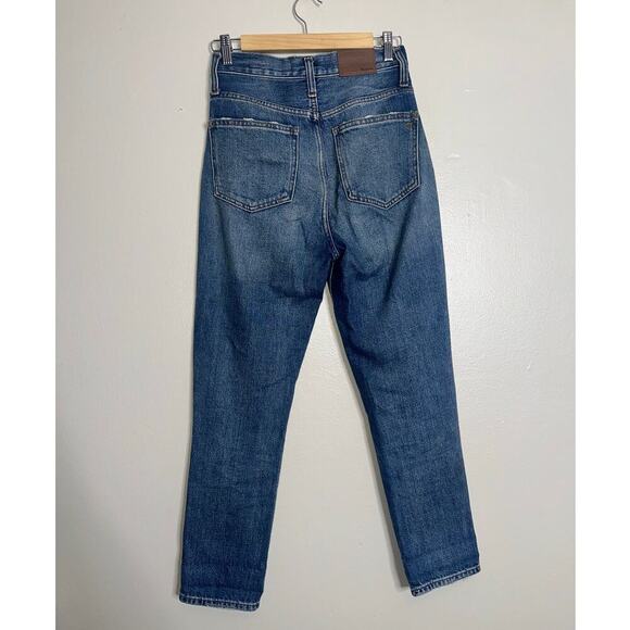 Madewell The Mom Jean High Rise Straight Leg Jeans Medium Blue Wash Size 24 - Picture 6 of 6